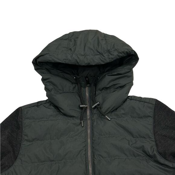 Nau Hybrid Down Puffer Jacket Womens Size S Black Hooded Wool Blend Full Zip - Picture 2 of 6